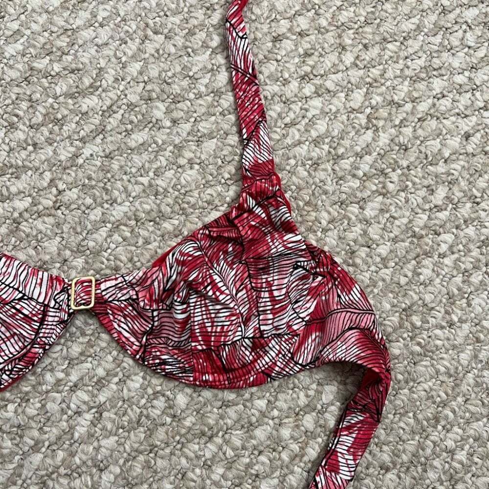 La Perla bikini swim top red white gold size 6 NWT - Picture 7 of 9